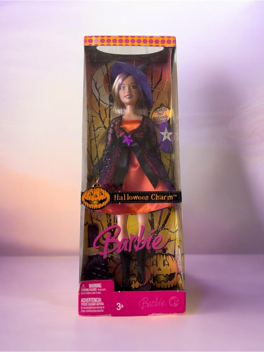 Barbie Halloween Doll in Orange Satin & Purple Tulle Outfit